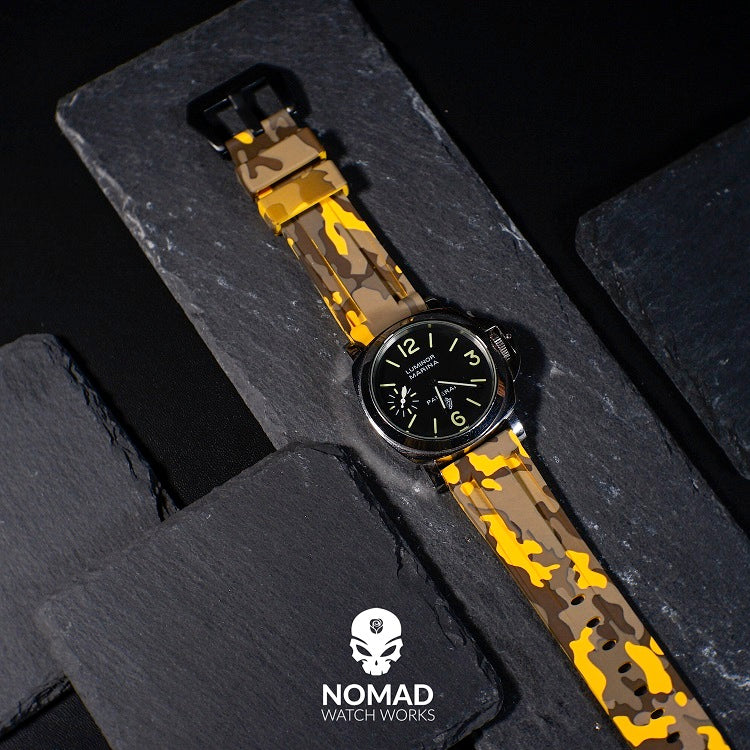 V3 Silicone Strap in Yellow Camo (22mm) - Nomad Watch Works Malaysia