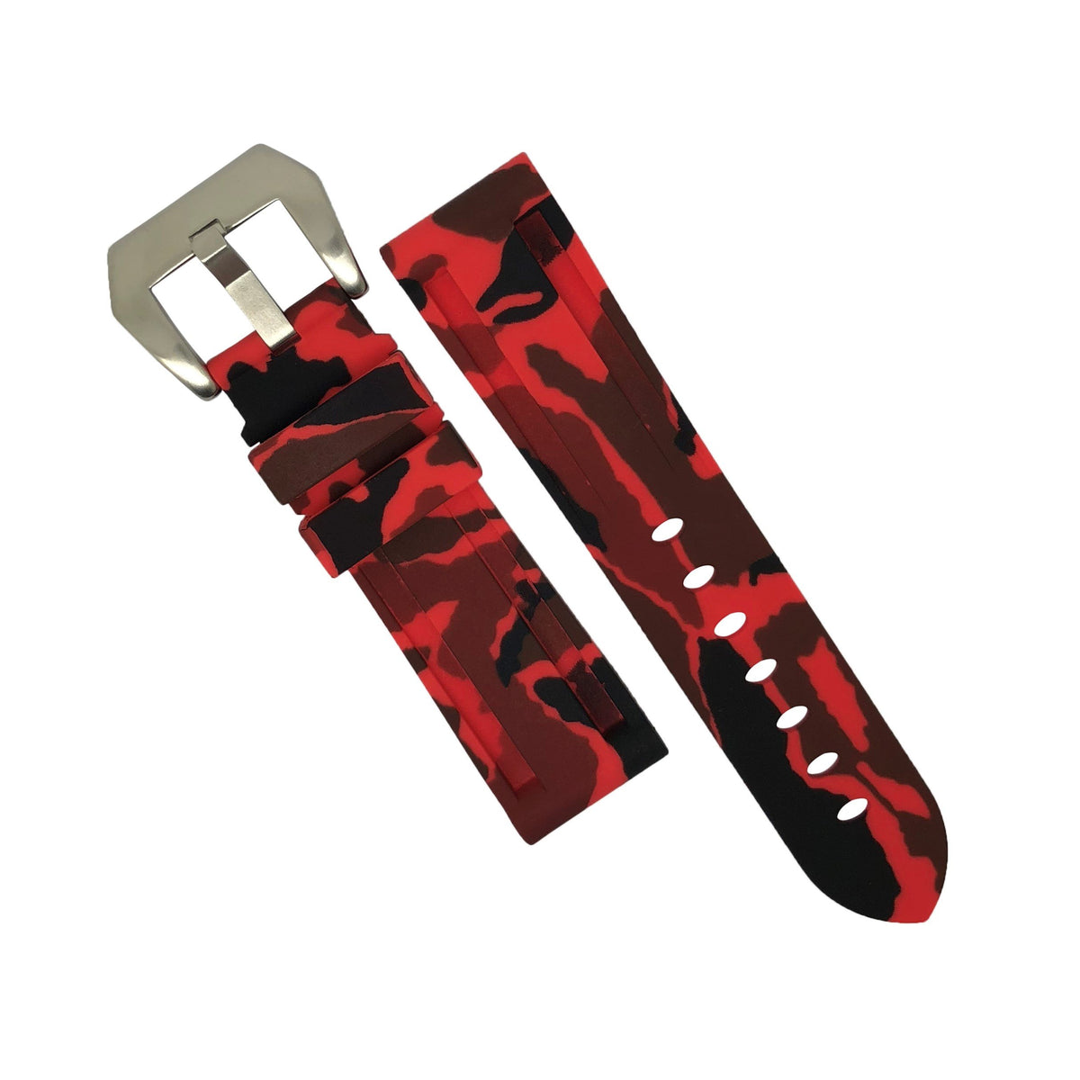 V3 Silicone Strap in Red Camo (22mm) - Nomad Watch Works Malaysia